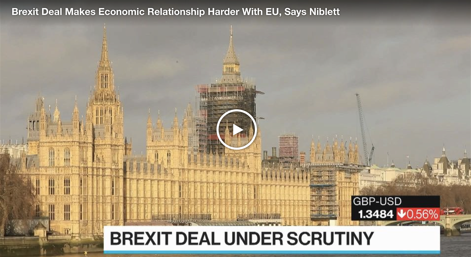 Brexit Deal Makes Economic Relationship Harder With EU, Says Niblett