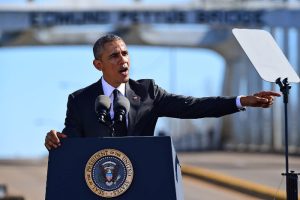 Obama commemorating 50th anniversary of Bloody Sunday at Selma - Photo credit: AP Photo/Bill Frakes