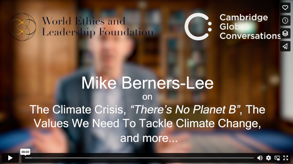 Mike Berners-Lee Talks Climate Values (and more) - Cambridge Global Conversations Climate Ethics event (conversation.global)