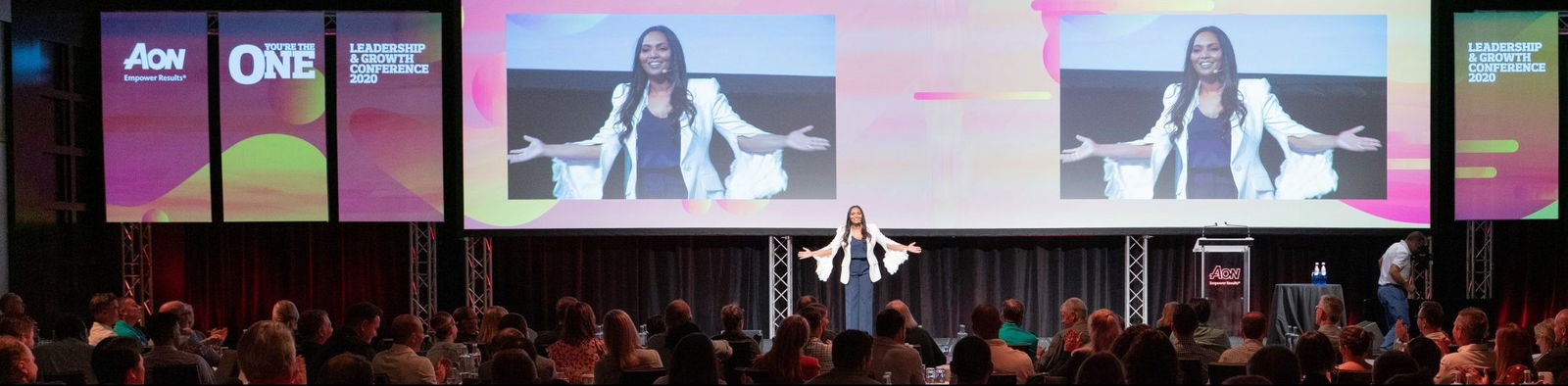 Liza Pavlakos speaking at an event